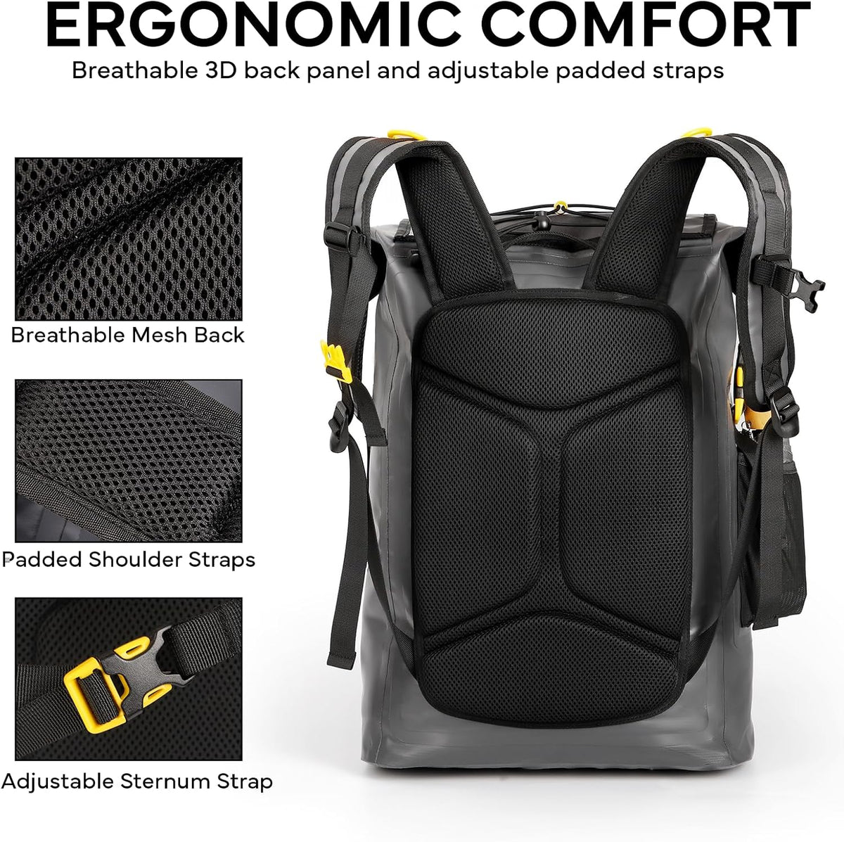 30L Dry Backpack Waterproof, Dry Backpack for Men Women, Ideal for Kayaking, Boating, Paddle Boarding, Fishing, Hiking, Camping & Outdoor Travel Essentials