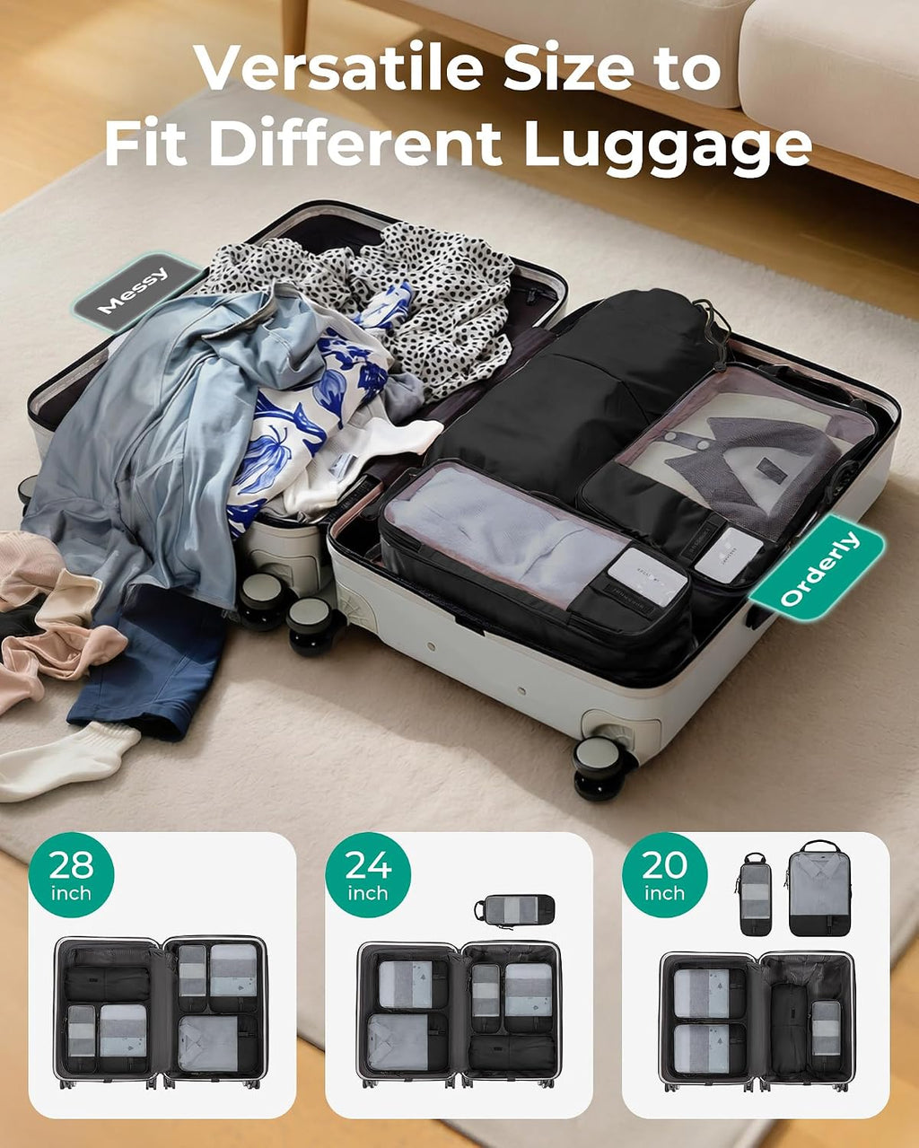 BAGSMART Compression Packing Cubes for Travel Essentials