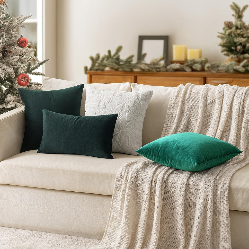 MIULEE Velvet Throw Pillow Covers 18x18 Inch Pack of 2 Army Green