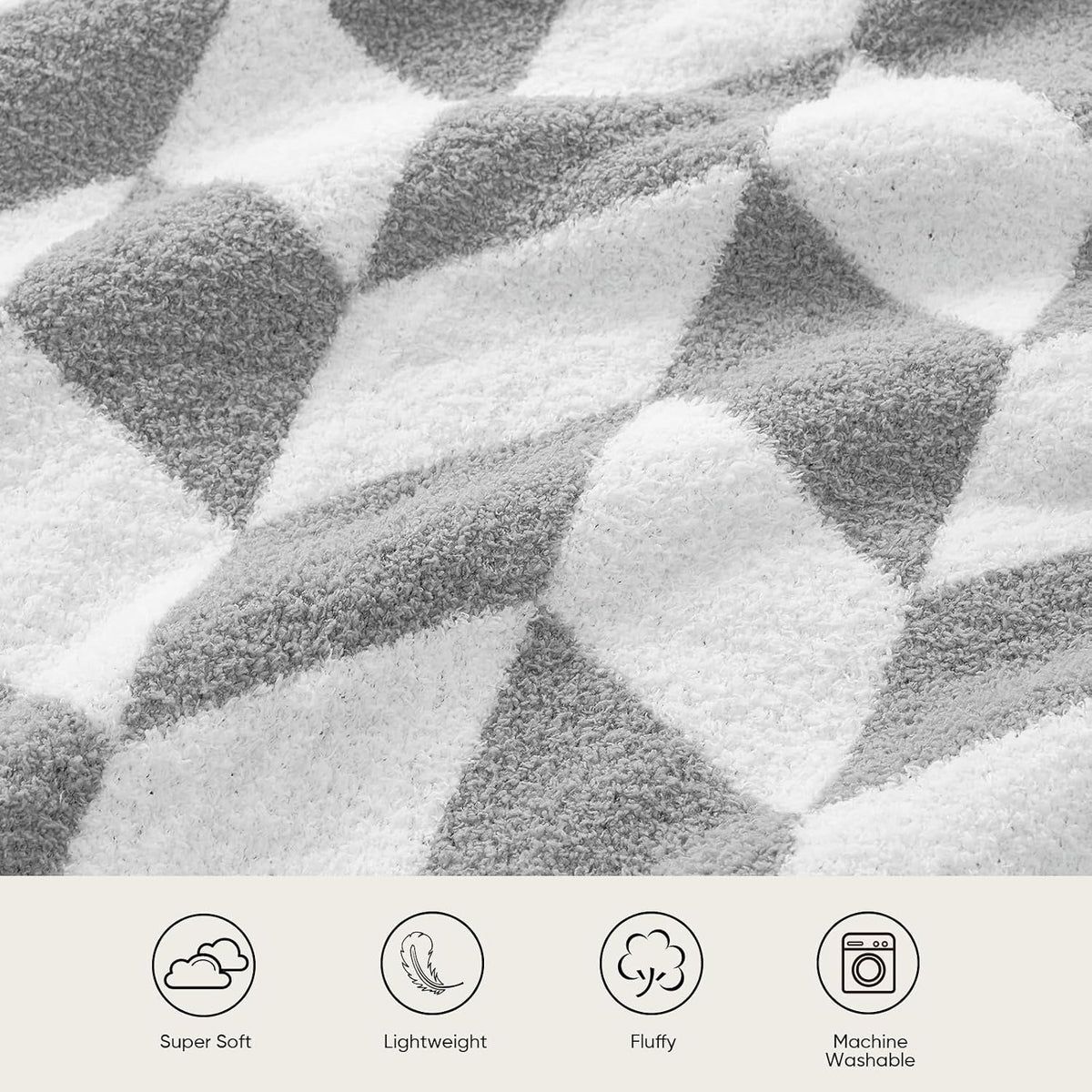 Snuggle Sac Chevron Throw Blanket for Couch, Reversible Super Soft Warm Blankets Cozy Knit Fuzzy Plush Lightweight Throws for Sofa, Bed, Camping,Grey,50x60 inches