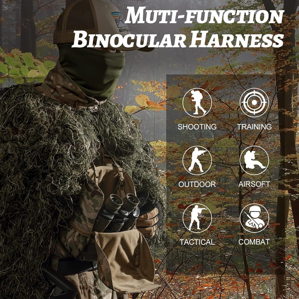 VISMIX Binocular Harness with Rain Cover for Hunting Hiking Shooting