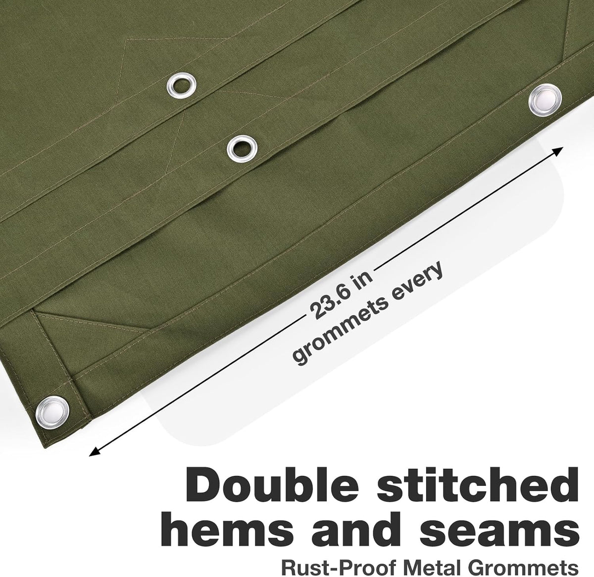 Winpull Heavy Duty Canvas Tarp 10x12 ft, 12oz (350 GSM) Cotton Canvas Water-Resistant Tarp with Rustproof Grommets, Tear-Resistant Outdoor Cover for Wood Piles, Camping, Trailer & Equipment