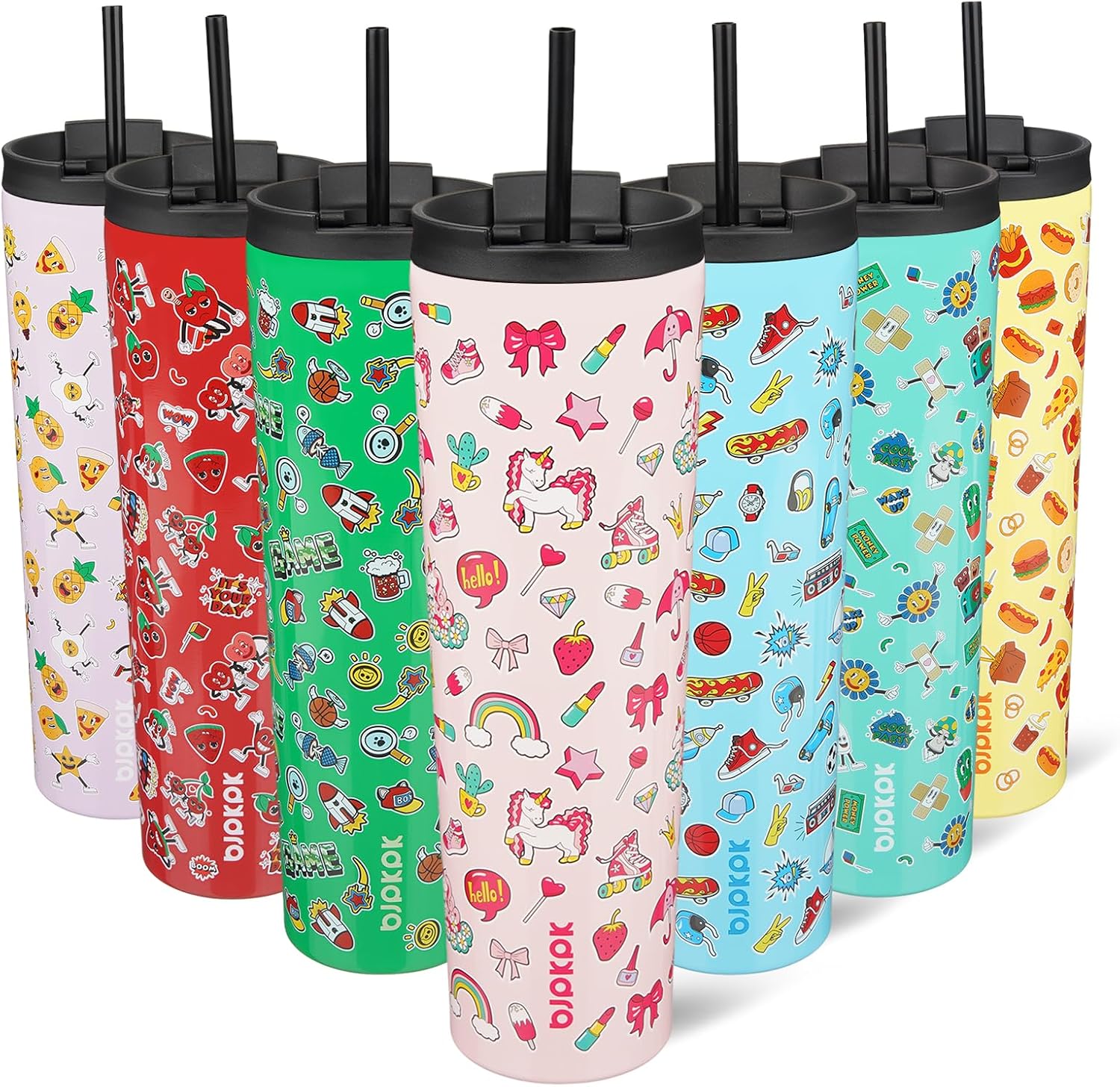 BJPKPK 34oz Coffee Tumbler with Straw, Insulated Stainless Steel Cup