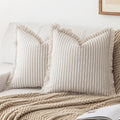 YEENAASY Throw Pillow Covers 18x18 Boho Striped Pillow Cases with Tassel