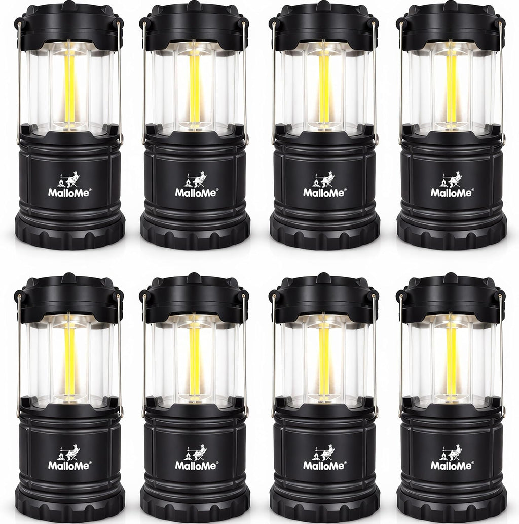 MalloMe Solar LED Camping Lantern, Battery Powered Lanterns for Power Outages, Portable Hanging Collapsible Camping Lights for Outdoor, Home, Emergency, Hurricane Lamp Survival Outage Light