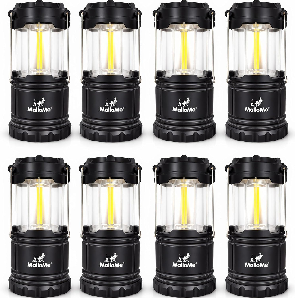 MalloMe Solar LED Camping Lantern, Battery Powered Lanterns for Power Outages, Portable Hanging Collapsible Camping Lights for Outdoor, Home, Emergency, Hurricane Lamp Survival Outage Light