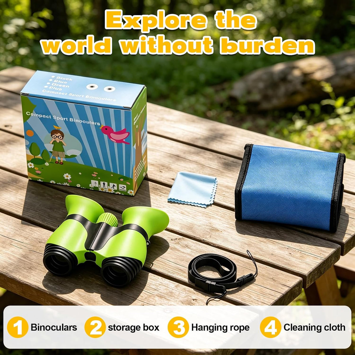 Kids Binoculars 8x21 for Girls/Boy, Shockproof Compact Binoculars with Soft Eye Protection, High Resolution Optics, Lightweight Toy for Bird Watching, Camping, Hiking, Ideal Gift for Ages 3-12 (Pink)