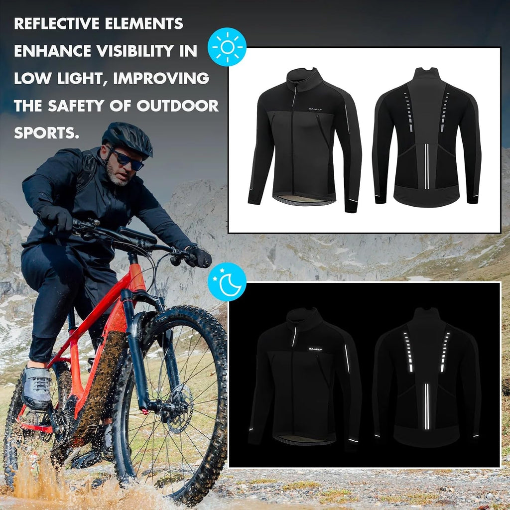 baleaf Men's Cycling Winter Jacket Windproof Softshell Thermal Warm Pockets