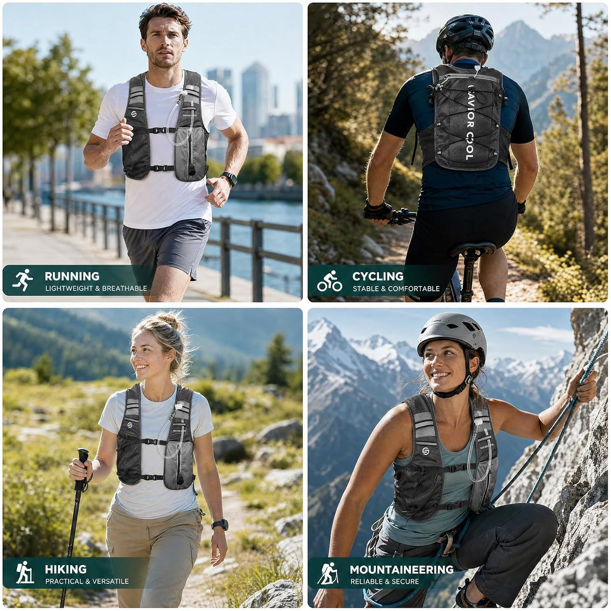 Cooling Hydration Vest with 2L BPA-Free Water Bladder, Running Vest with 3 Removable Cooling Packs, Lightweight Outdoor Pack for Hot Weather, Hiking, Cycling, Training