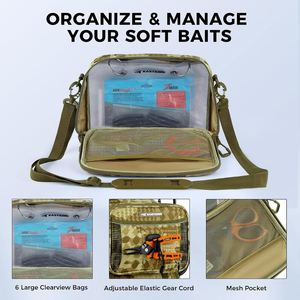 KastKing BaitSpace Detachable Tackle Bag, Soft Plastic Bait Storage