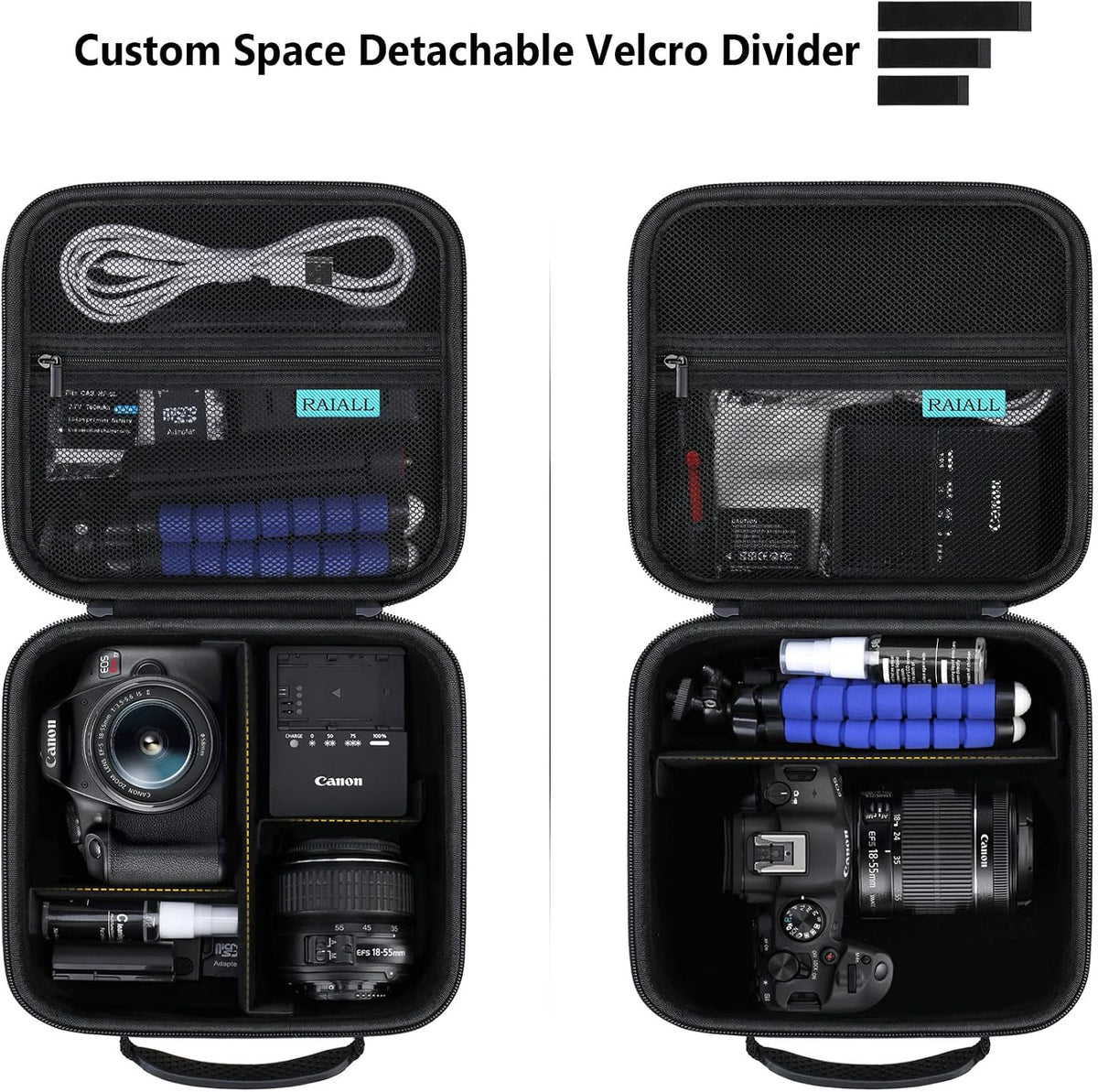 RAIALL Case for Canon EOS Rebel T7/R50/R100/NikonD7500 Digital Camera,Black