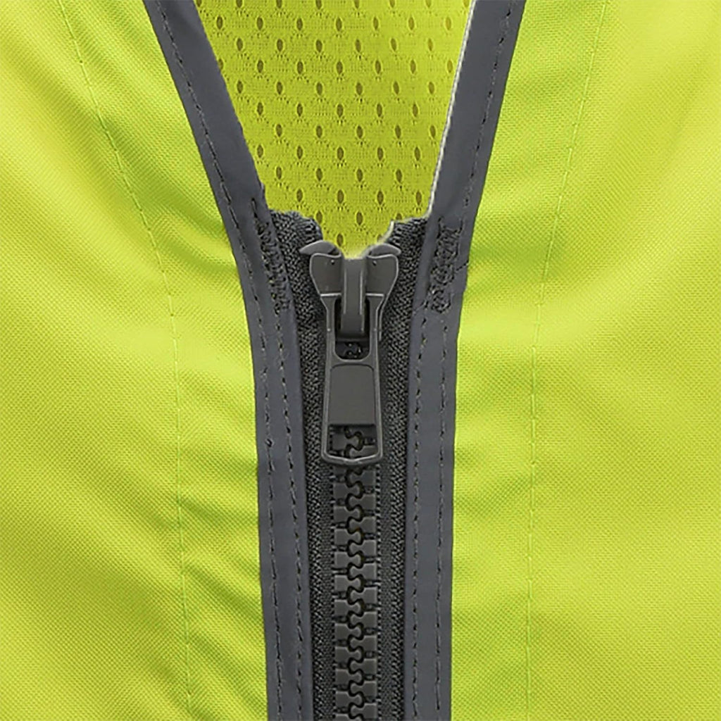 Radians SV55 Class 2 Heavy Woven Two Tone Engineer Vest with Padded Neck to Support Extra Weight in Cargo Pockets, Green, Large