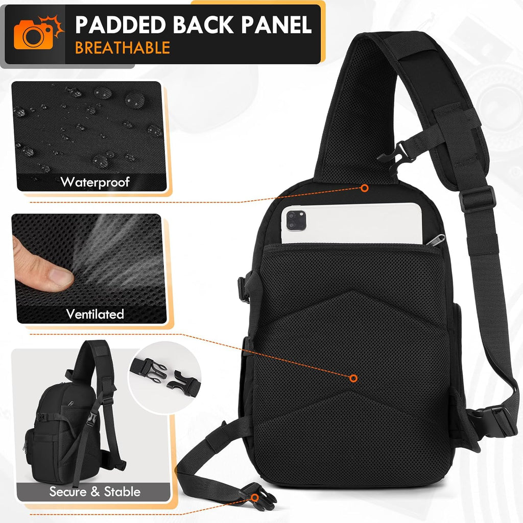RAINSMORE Camera Sling Bag, Small Dslr/Mirrorless Camera Bag & Case
