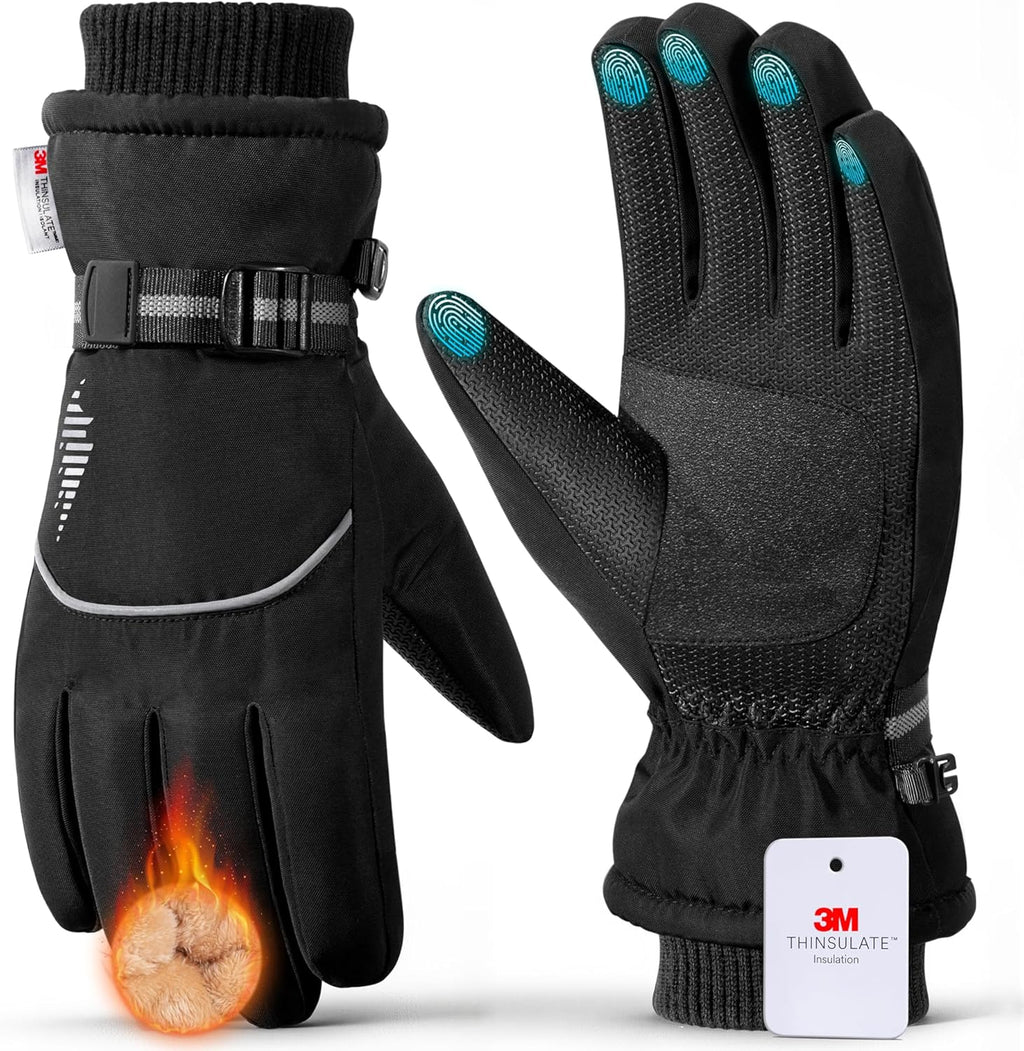 rivmount Winter Waterproof Ski Snow Warm Gloves for Women Men, Windproof Cold Weather Thermal with Touchscreen Fingers, for Running Driving Cycling Hiking Biking Outdoor Sports Daily Work
