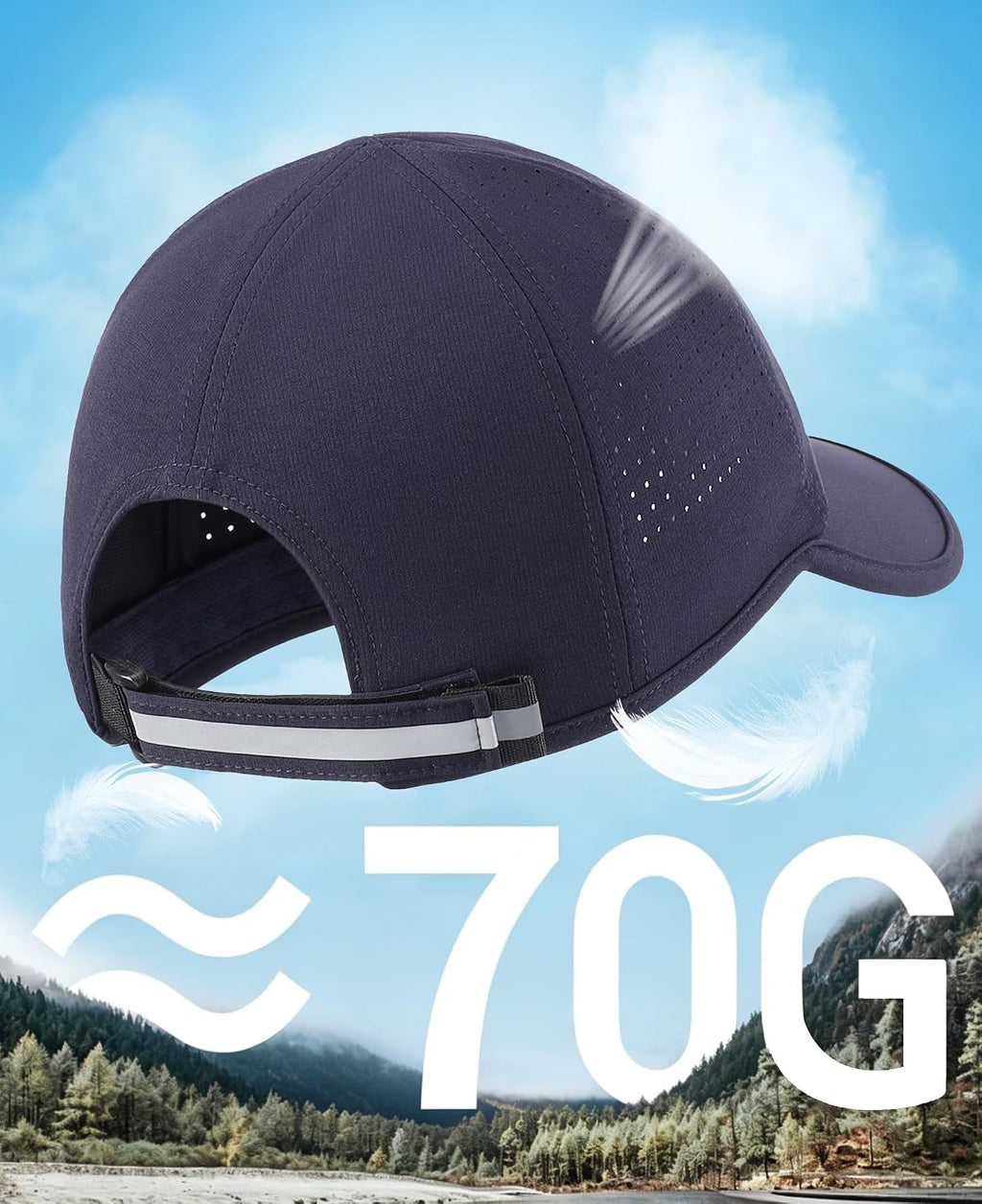 Home Prefer UPF50 Sun Hat for Men Women Reflective Water Repellent Quick Dry Baseball Cap Golf Running Outdoor Sport Hat