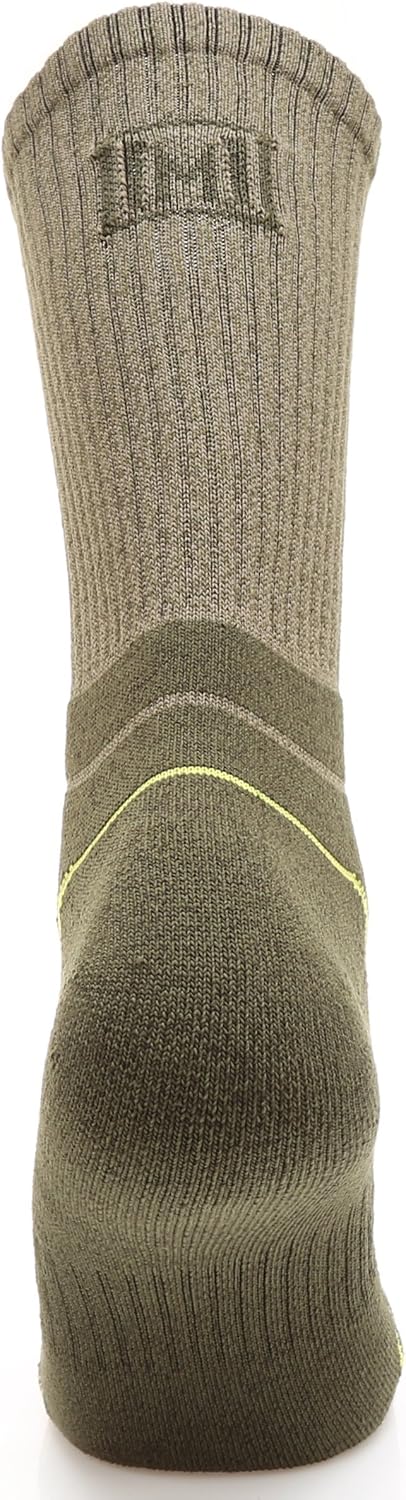 MIRMARU Men's 5 Pairs Hiking Outdoor Trail Running Trekking Moisture Wicking Cushion Crew Socks