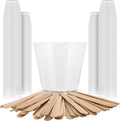 Pouring Masters 3 Oz (90 ml) Liquid Measuring Cups, 100 Pack with 25 Sticks