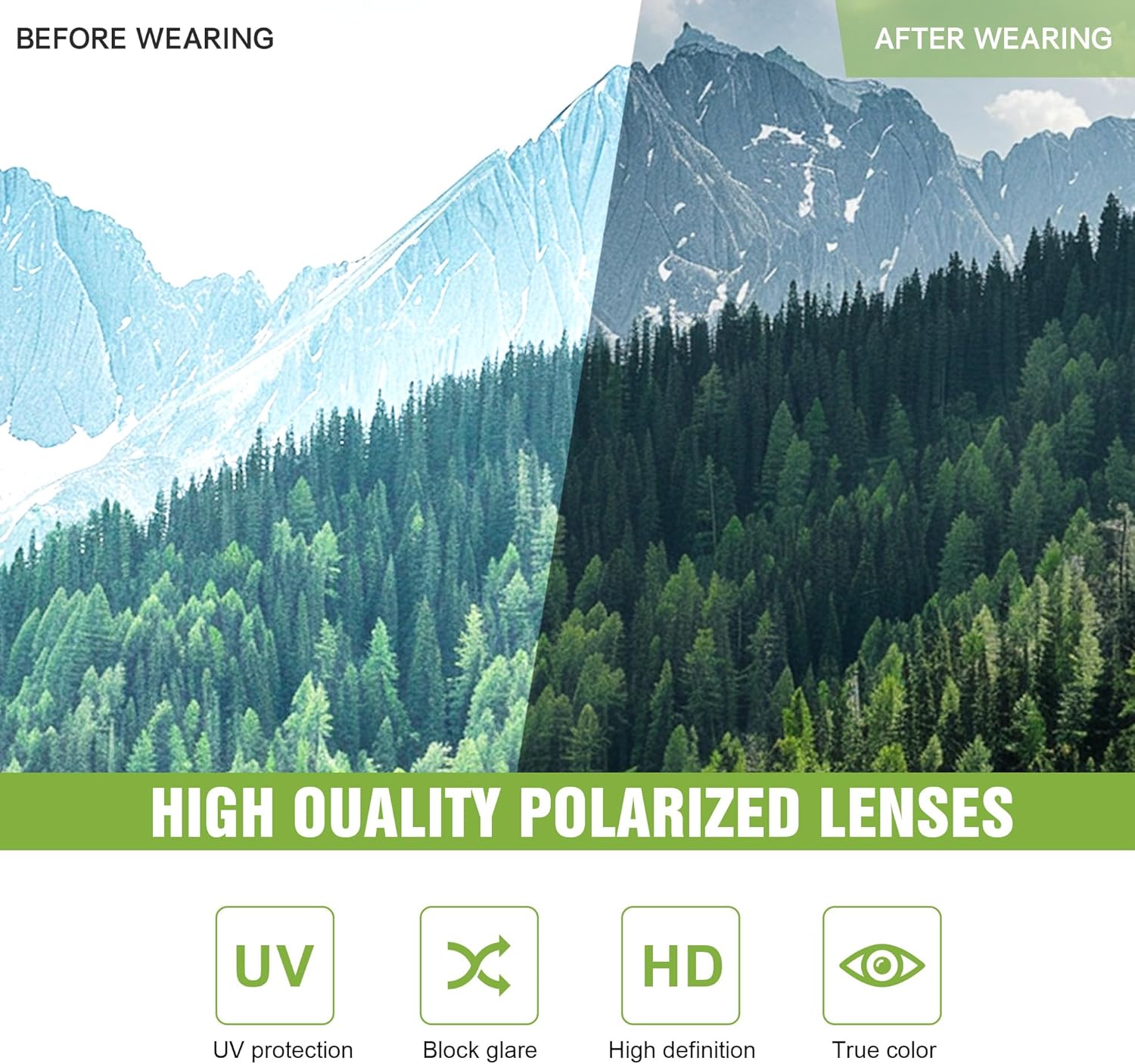 Polarized Sports Wrap Around Sunglasses Men Fishing Running Golf