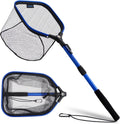 Floating Fishing Net Fish Landing Net, Fishing Nets for Fish, Kayak Fishing Net with Third-gen Upgrade Locking Switch - Lightweight Rubber Coated Fish Net for Easy Catch & Release