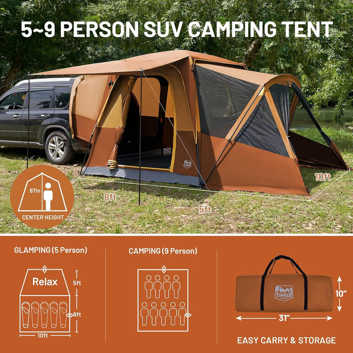 Timber Ridge Truck-Bed-Tents SUV Camping Tent