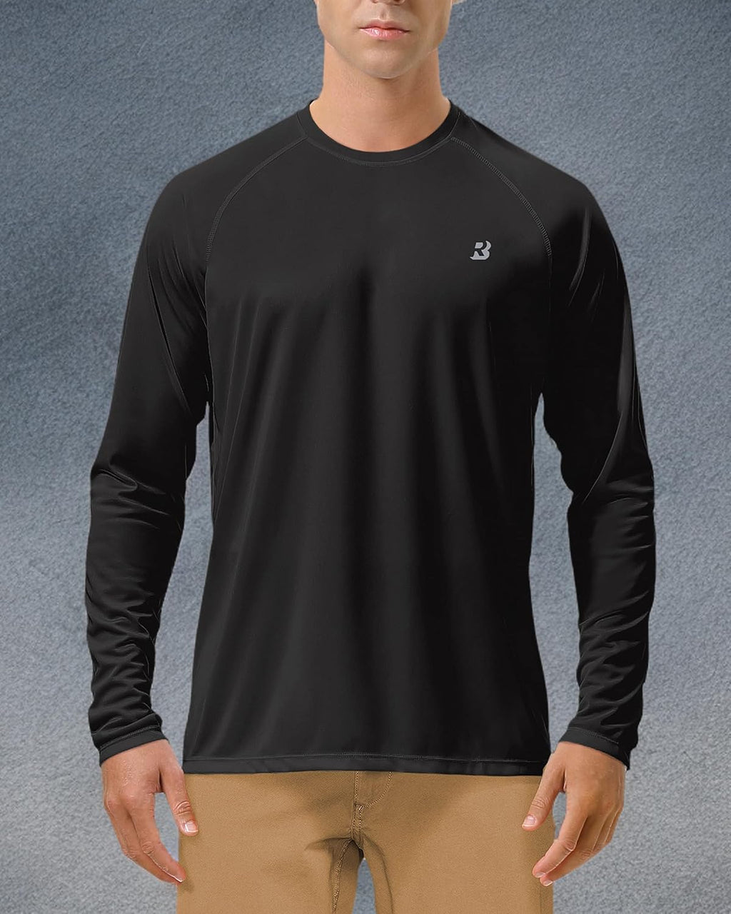 Roadbox Mens UPF 50+ UV Sun Protection Shirts Outdoor Long Sleeve SPF Rash Guard for Fishing Hiking Swimming Running