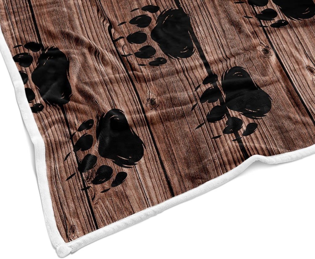 Torich Cabin Bear Throw Blankets, Rustic Lodge Brown Wooden Country Hunting Wild Animal Cozy Warm Bed Couch Blanket, White Fleece Flannel Throws to Decorate The Room and Bedroom Travel