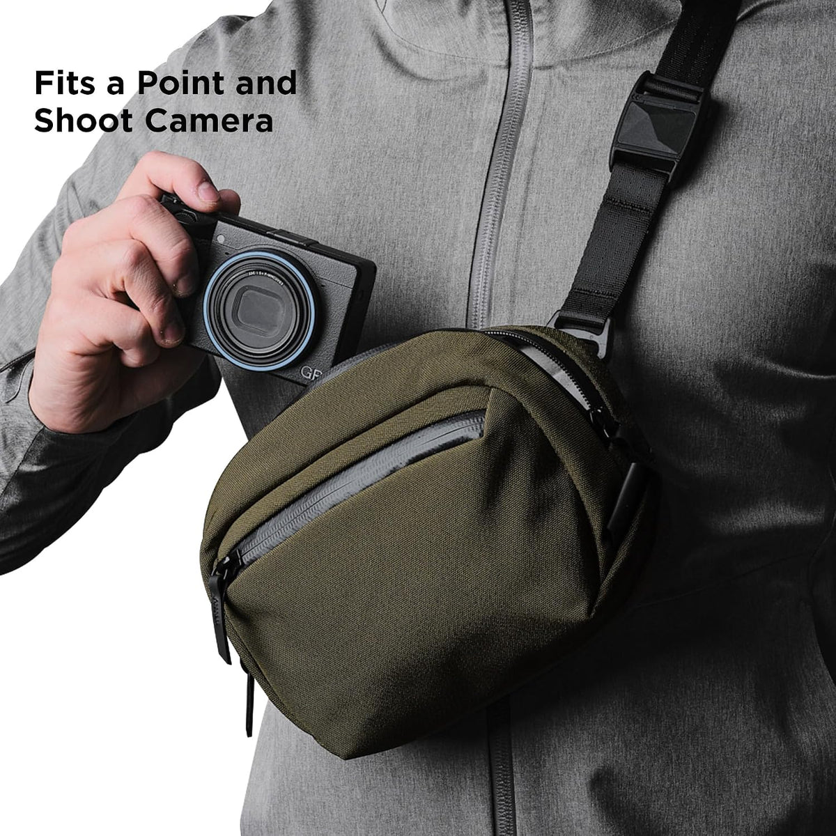 ALPAKA Go Sling Nano 1.6L Compact Camera Sling Bag for Men - EDC Crossbody Bag for Point & Shoot Cameras