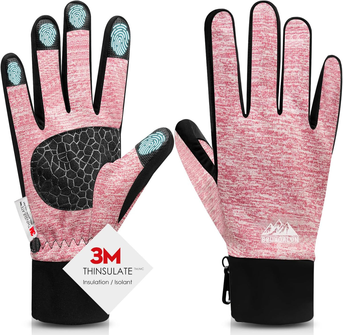 Bruvoalon Winter Gloves for Women & Men, 3M Thermal Insulation, Lycra Fabric, Touchscreen, Anti-Slip