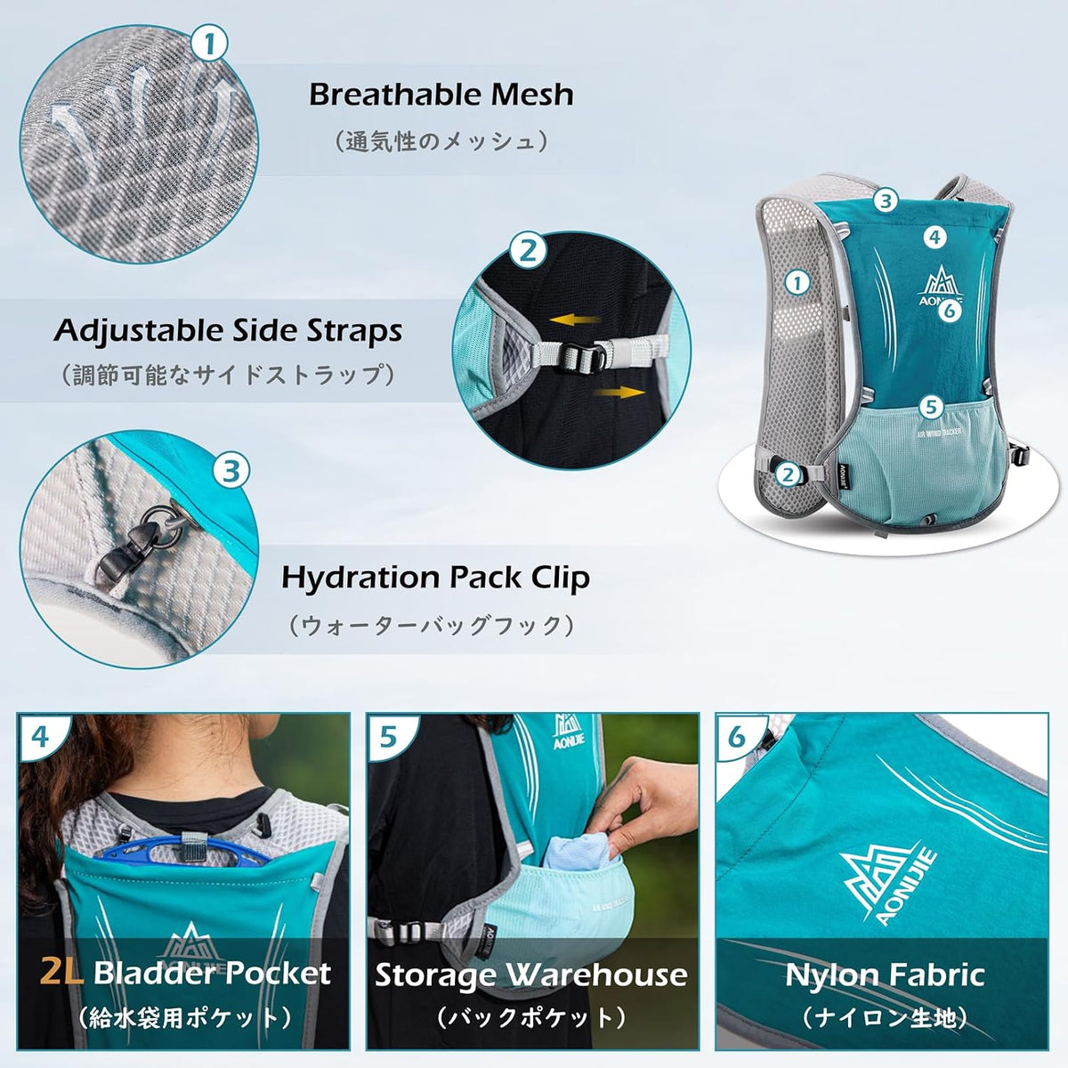 TRIWONDER Running Vest Hydration Pack Backpack for Men & Women, Lightweight Trail Marathon Run Race Vest for Cycling Jogging