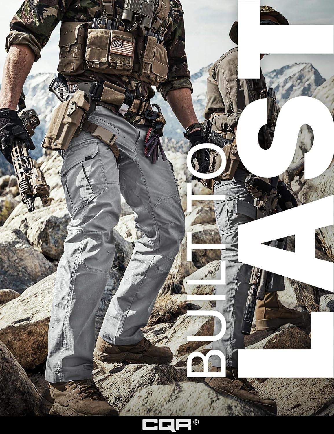 CQR Men's Tactical Pants, Water Resistant Ripstop Cargo Pants, Lightweight EDC Work Hiking Pants, Outdoor Apparel