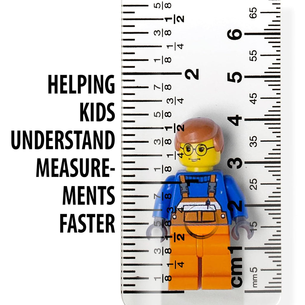 Victor Easy Read 12-Inch Flexible Clear Plastic Ruler, 1/16 Inch Fractions and Metric Scale Markings, Shatterproof Transparent Measuring Tool for School, Office, Crafts, Sewing and DIY