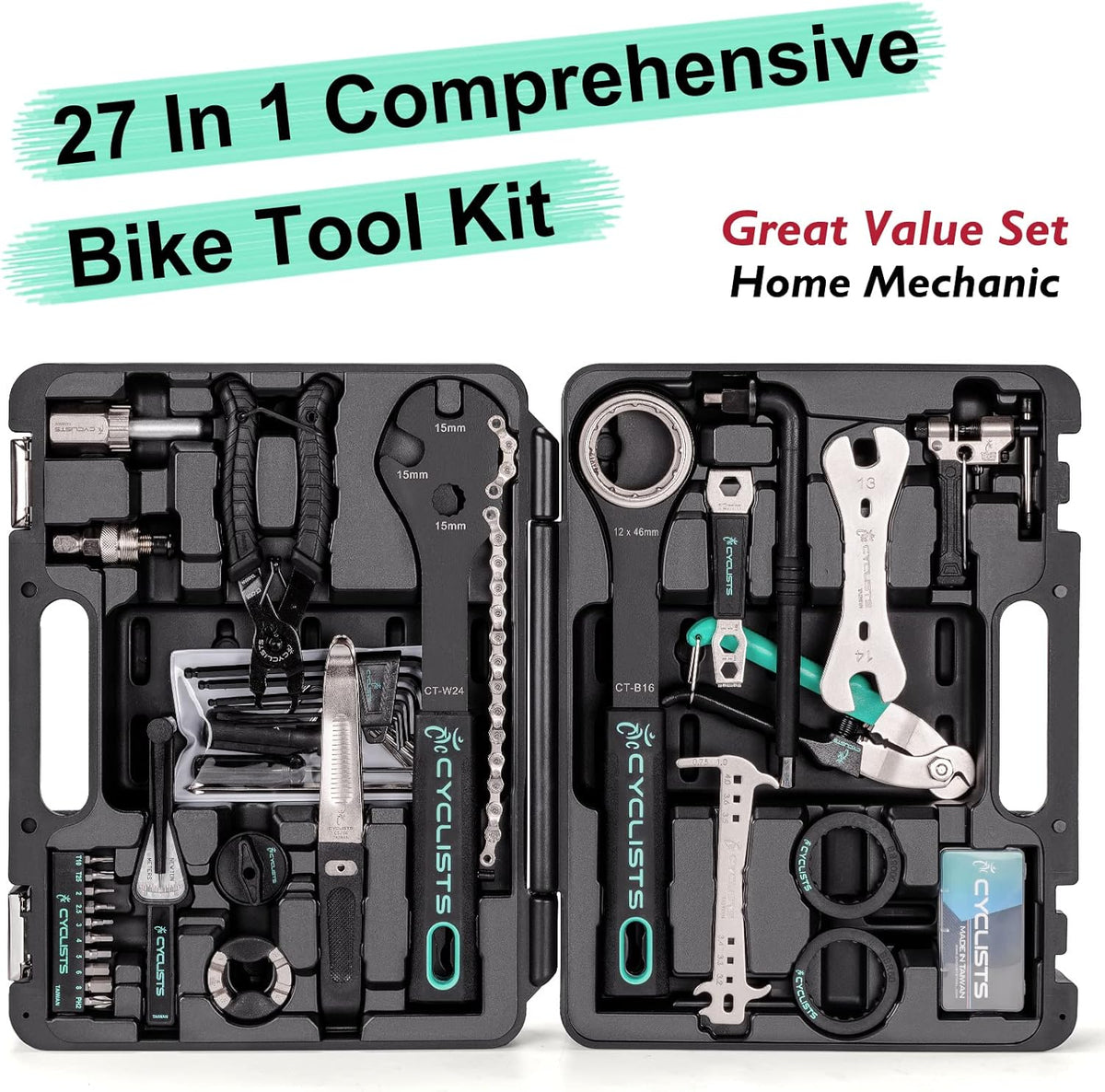 27 Piece Bike Tool Kit - Bike Tools Maintenance Repair Kit