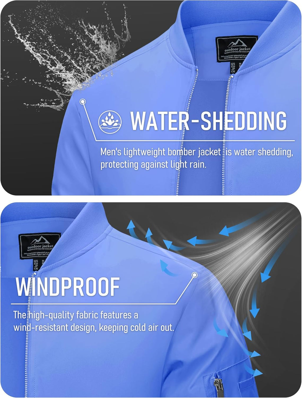 MAGCOMSEN Men's Bomber Jacket Lightweight Windbreaker Spring Fall Jacket