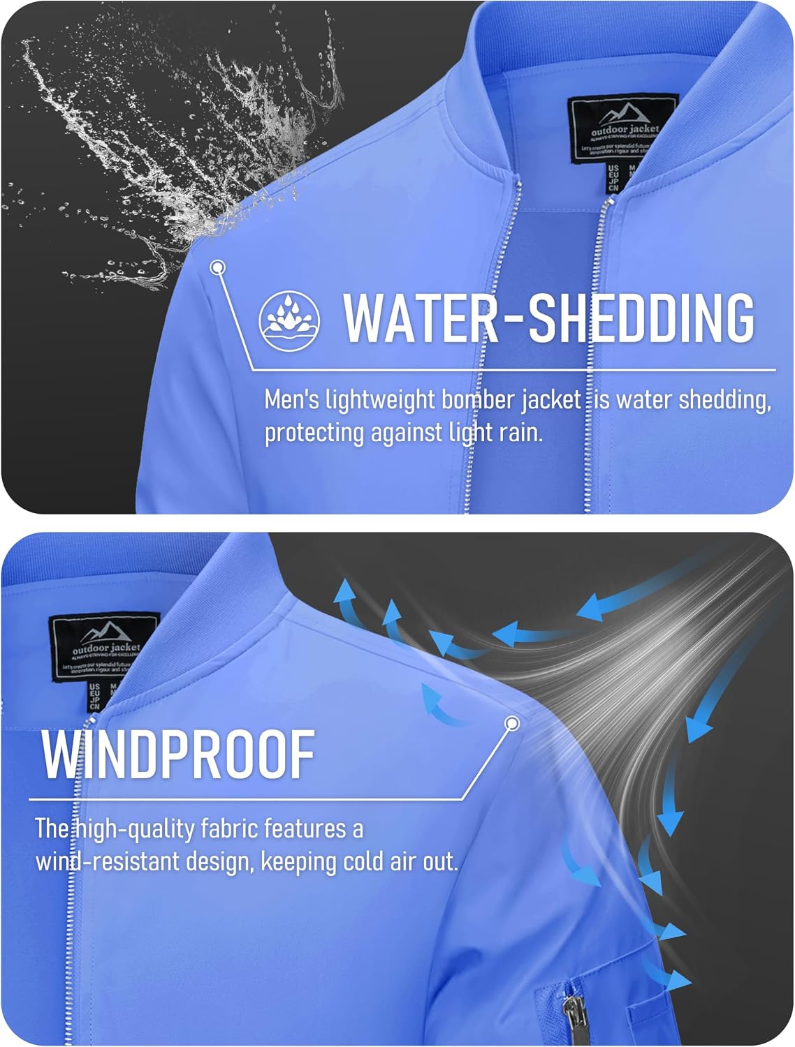 MAGCOMSEN Men's Bomber Jacket Lightweight Windbreaker Spring Fall Jacket