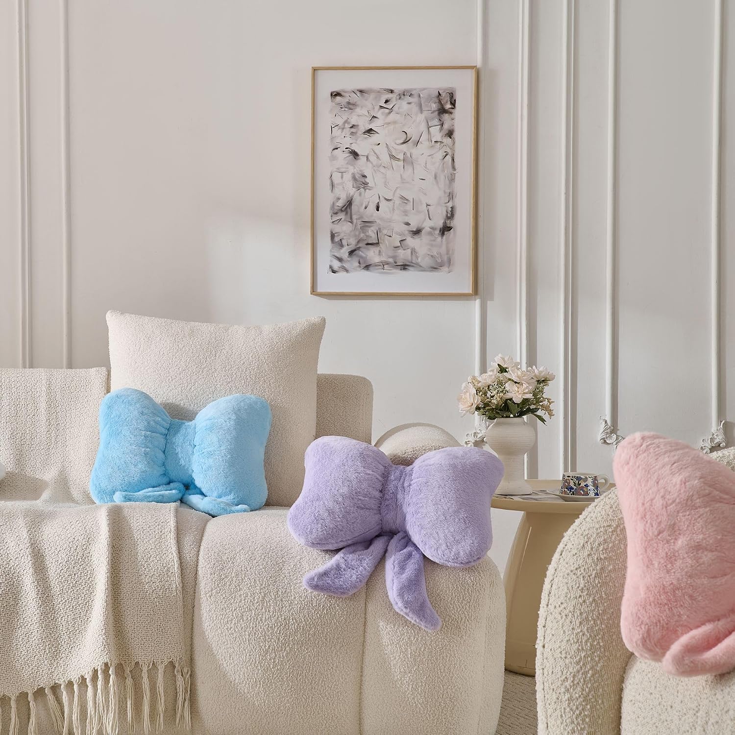 Room Decor Home Decor Bow Throw Pillows Decorative Pillows,Blue 14.5"*12"