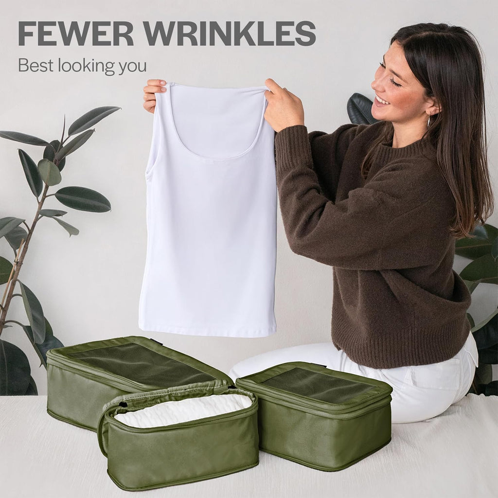 Aerotrunk Compression Packing Cubes for Travel, 6-Pack, Olive