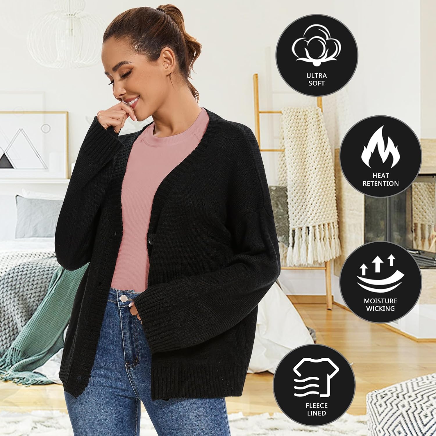 WOWENY Thermal Shirts for Women Fleece Long Sleeve Base Layer Top Winter