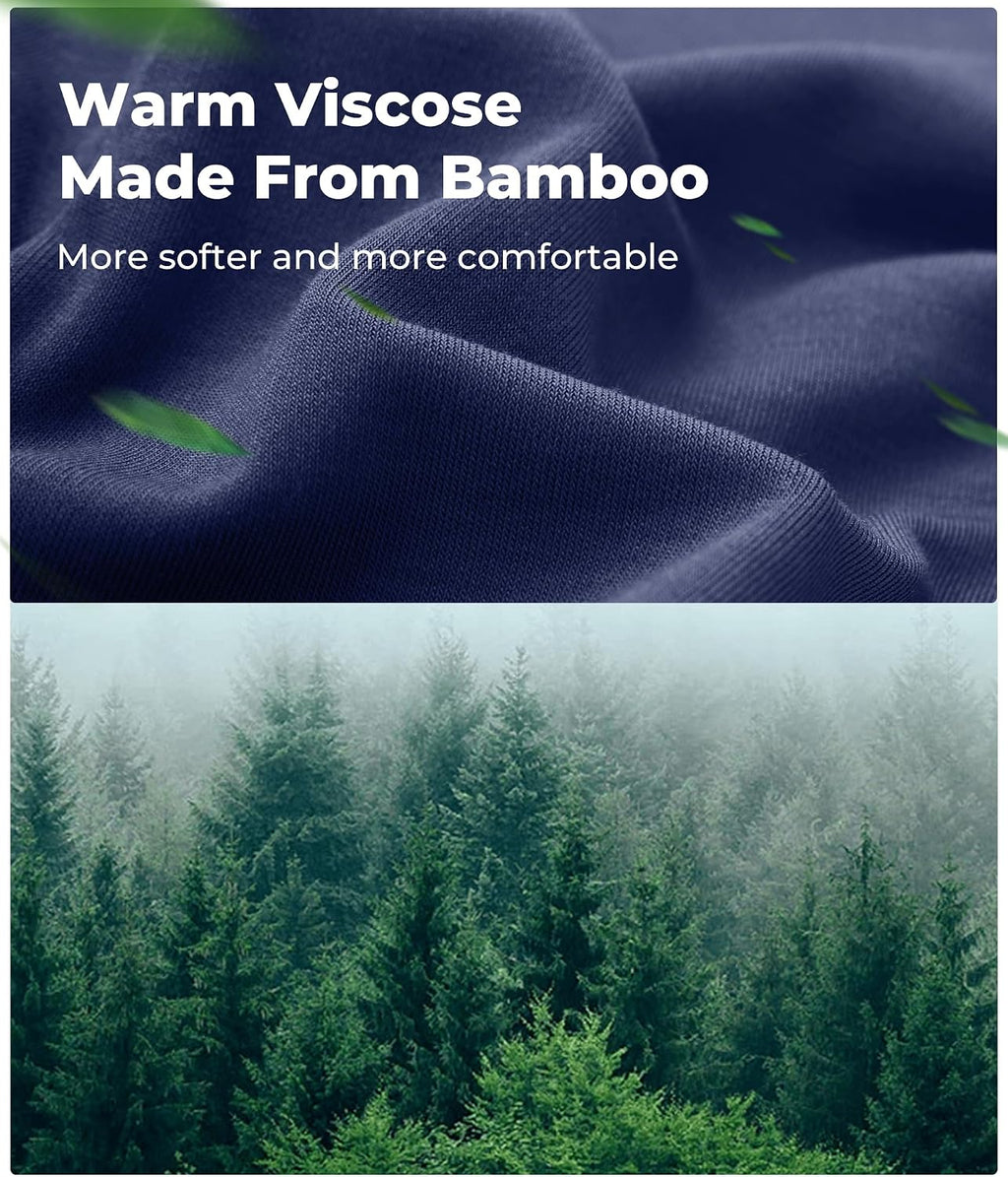 BAMBOO COOL Men's Thermal Underwear Lightweight Fleece Lined