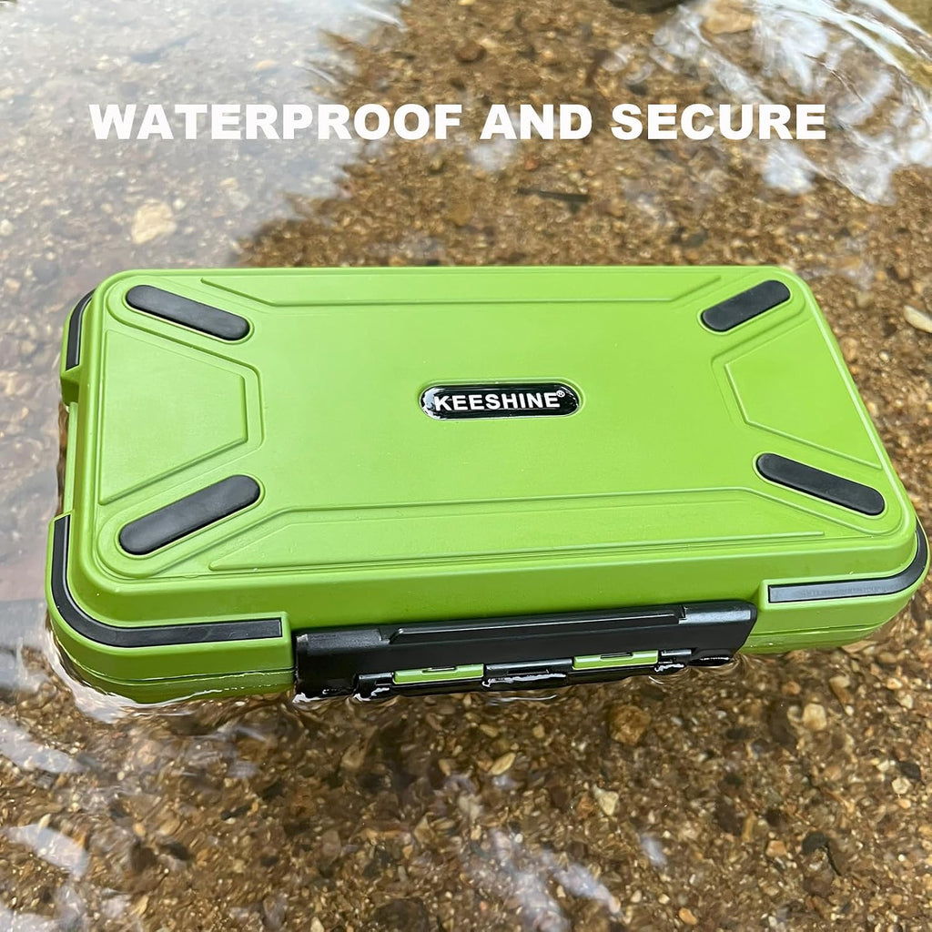 Fishing Tackle Box, Floating Storage Box, Double-Sided Fishing Lure Box with Adjustable Dividers Jewelry Organizer Making Kit Storage Container for Lure Hook Beads Earring Tool(Green)