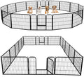 Yaheetech Dog Playpen 24in 16 Panels Pet Fence for Indoor Yard RV Camping