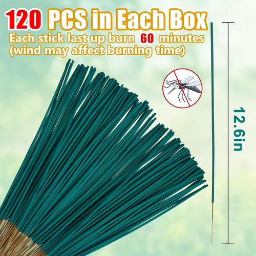 120 Pcs Mosquito Repellent, Citronella Oil Incense Sticks for Patio Camping