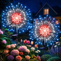 Anordsem Solar Firework Lights Outdoor Garden Fairy Lights 2 Pack Red Blue