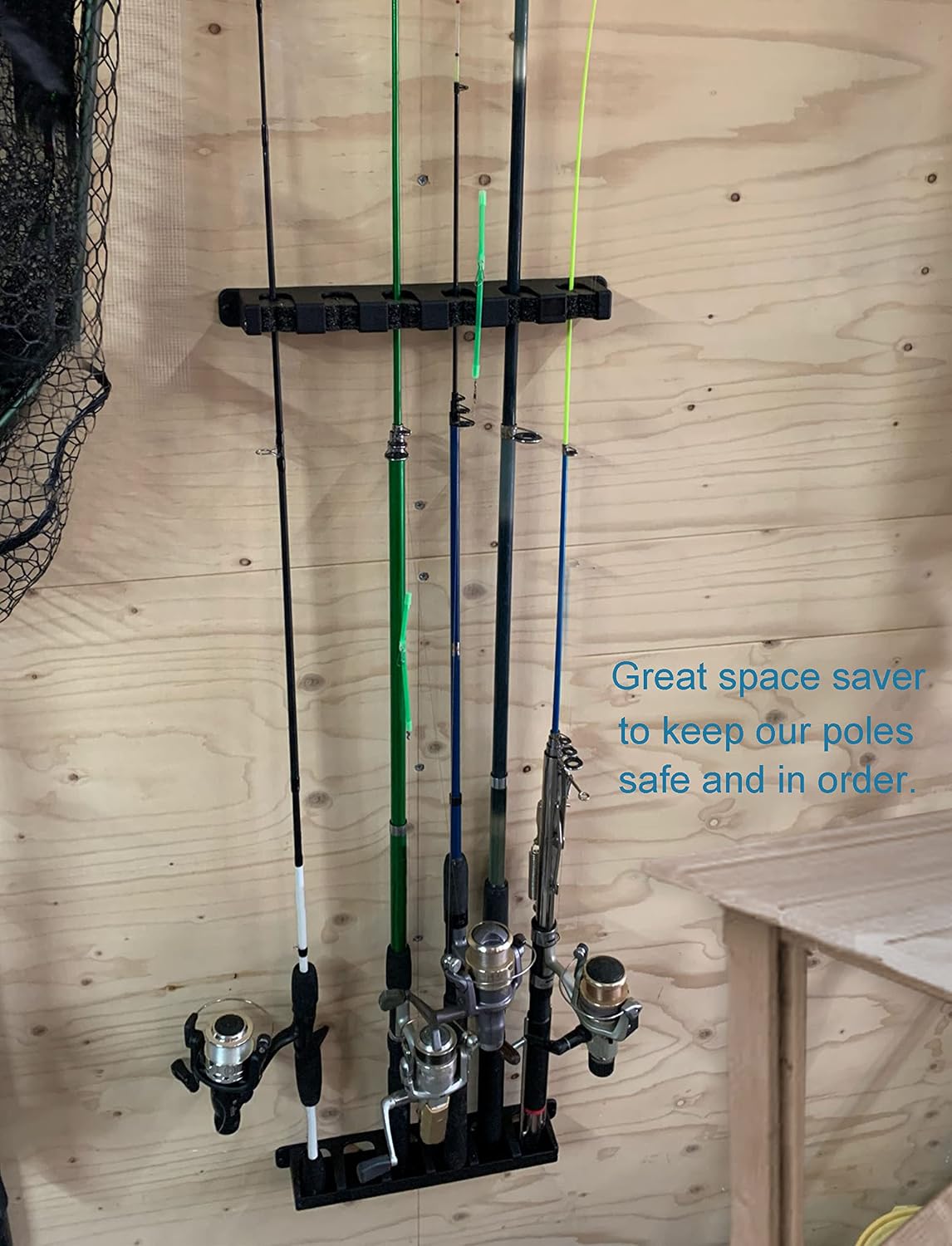 Fishing Rod Holders Vertical Rod Rack, Fishing Pole Holders for Garage, Wall, Ceiling Rod Stand, Black (1 Pair Black)
