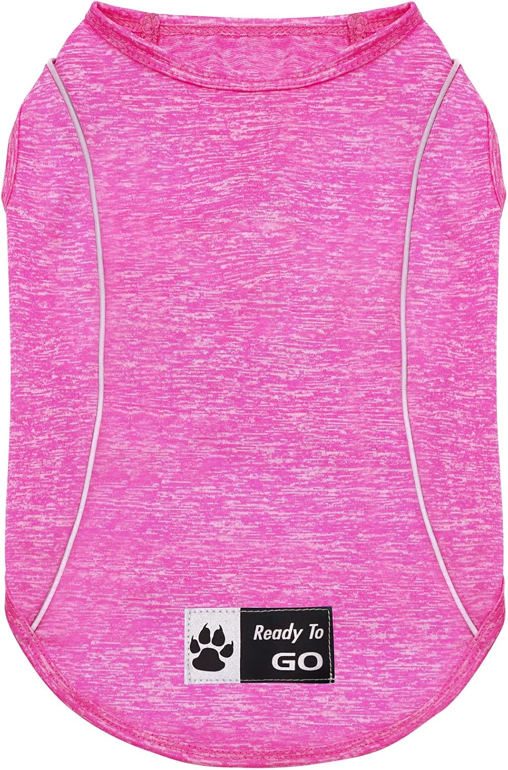 KYEESE Reflective Dog Shirt, Lightweight Sun Protection Dog T Shirts for Small Dogs Girl, Breathable Sleeveless Pet Tank Top Summer Dogs Clothes for Night Walking Outdoor, Rose Red, M