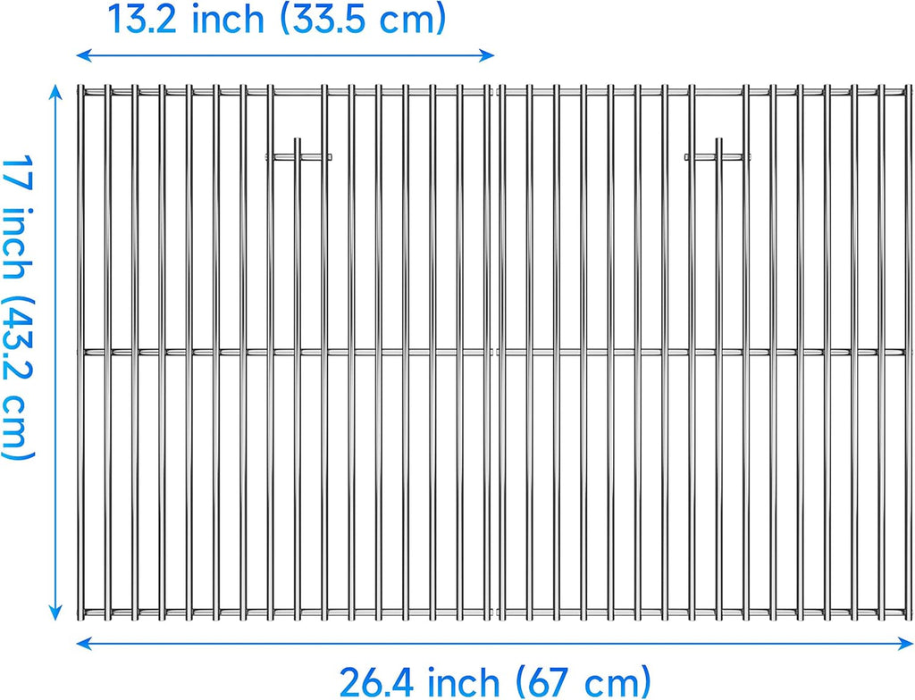 17" Cooking Grates for Home Depot Nexgrill 720-0830H, 720-0830D, 720-0783E, 720-0783C, 17 Inches Stainless Steel Cooking Grids Grill Replacement Parts for Nexgrill 720-0888 720-0888N
