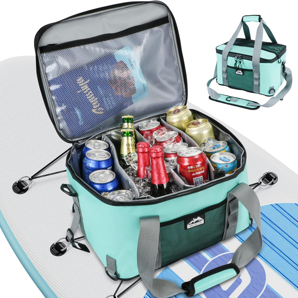 Waterproof Paddle Board Cooler, Upgraded Hard Bottom Paddleboard Cooler Deck Bag with Adjustable Strap, Bottle Opener, SUP Kayak Cooler Fits 30 Cans for Paddleboarding, Kayaking, Camping
