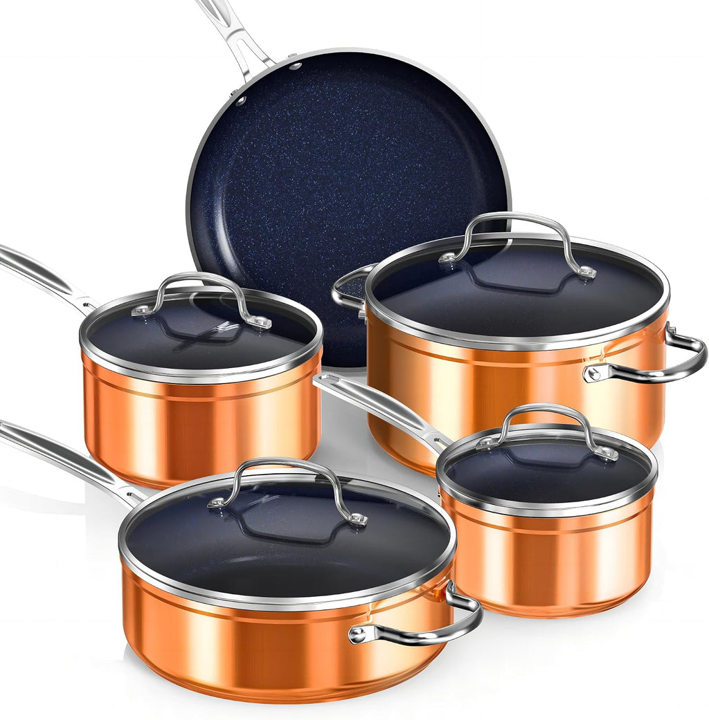 Nuwave Healthy Duralon Blue Ceramic Nonstick Coated 9pc Cookware Set