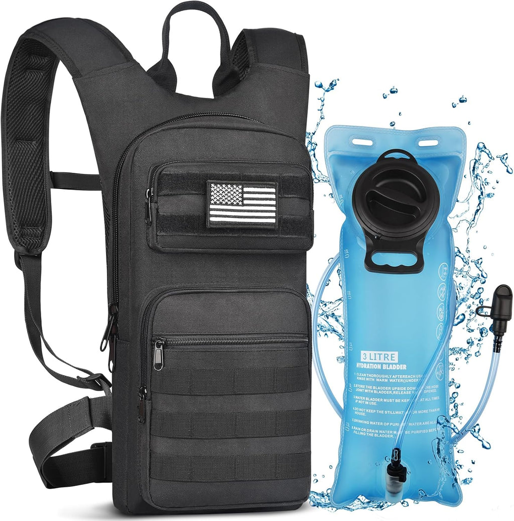 NOOLA Hydration Backpack with 3L Water Bladder for Hiking, Tactical Pack
