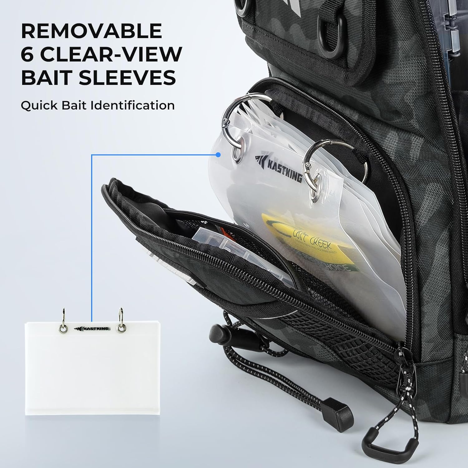KastKing BaitSpace Fishing Sling Bag, Fishing Backpack with Rod Holder