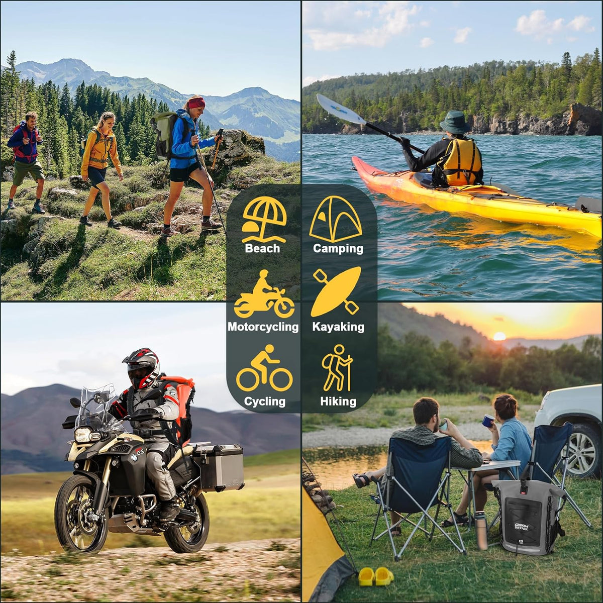 OSAH DRYPAK Waterproof Backpack Dry Bag 25L/35L/55L/85L – Heavy Duty Roll-Top Hiking Backpack Sack Keeps Gear Dry for Travel, Kayaking, Boating, Camping, Rafting and Fishing